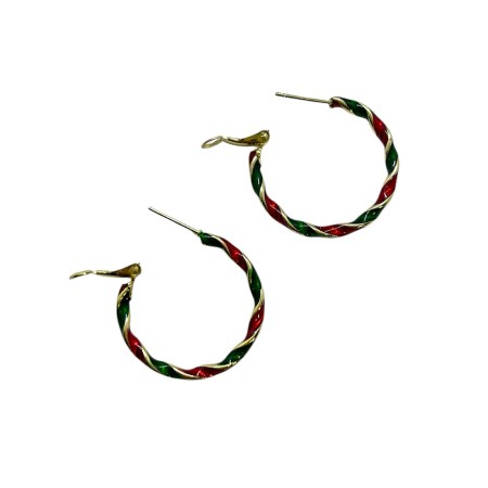 earrings metallic twist round circle